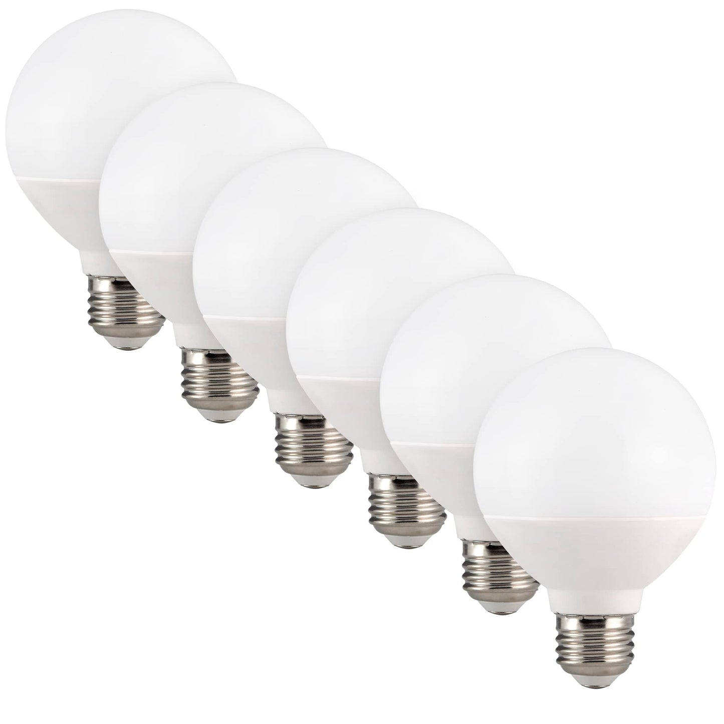 Maxxima G25 Globe LED Light Bulbs, 450 Lumens, 2700K, 40W Equal, 6 Pack