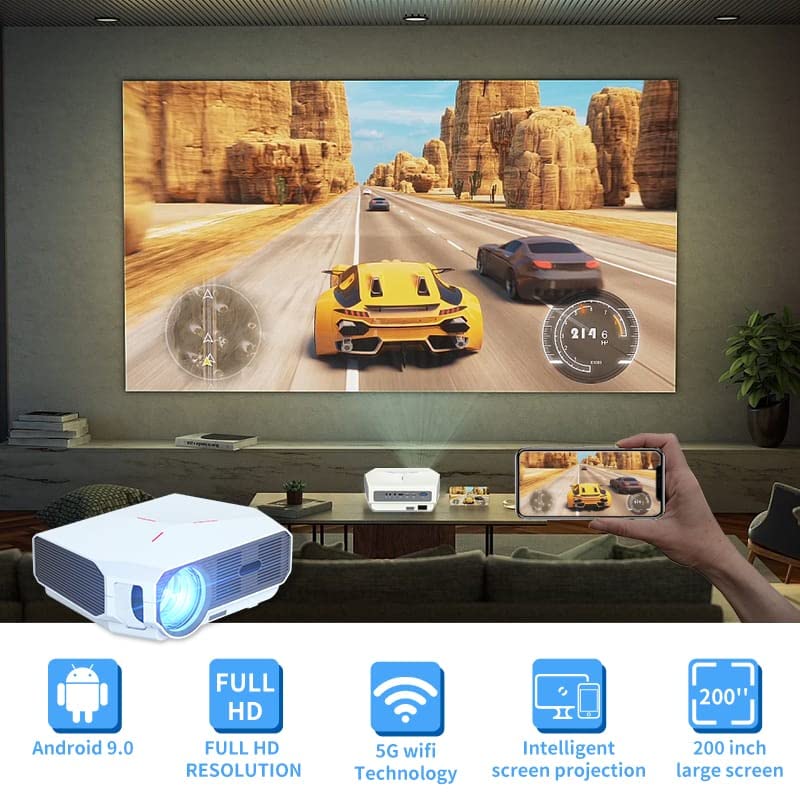 ePP-4300PRO portable Projector, NATIVE RESOLUTION 1920*1080 SUPPORT 4K RESOLUTION can connect to mobile phone, Android OS, or iOS, Window, to your PC