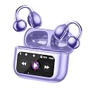 TANFESO Ultra Open Ear Headphones Bluetooth 5.4 Wireless Clip On Earbuds with Digital Display Charging Case 60 Hours Playtime Sport Earphones Built-in