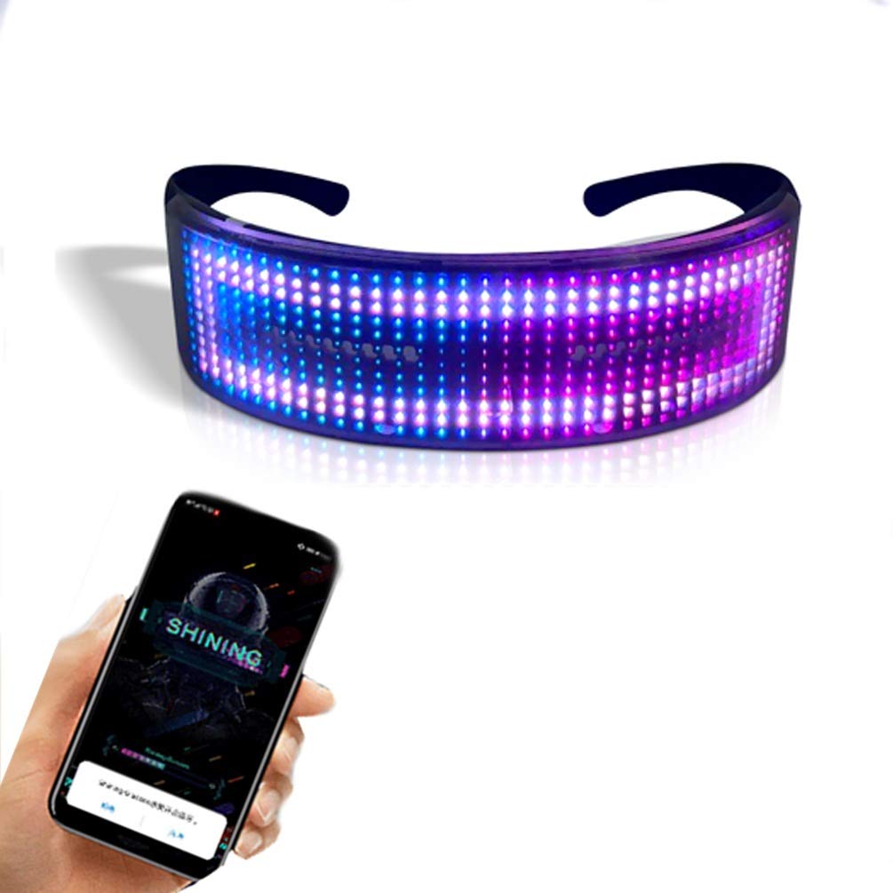 Keledz LED Customizable Glasses for Party, Adults RGB Fullcolor LED Glasses,USB Rechargeable Future Style Glasses for Nightclub, Festivals, Raves