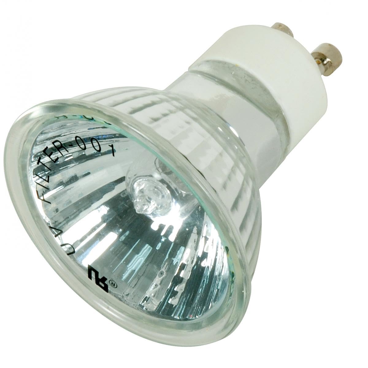 Satco S4190 20 Watt MR16 Halogen GU10 Base 120 Volt No Back Light 38° Degree Flood No Harmful Ultraviolet Rays Aluminum Back Light Bulb, With Lens
