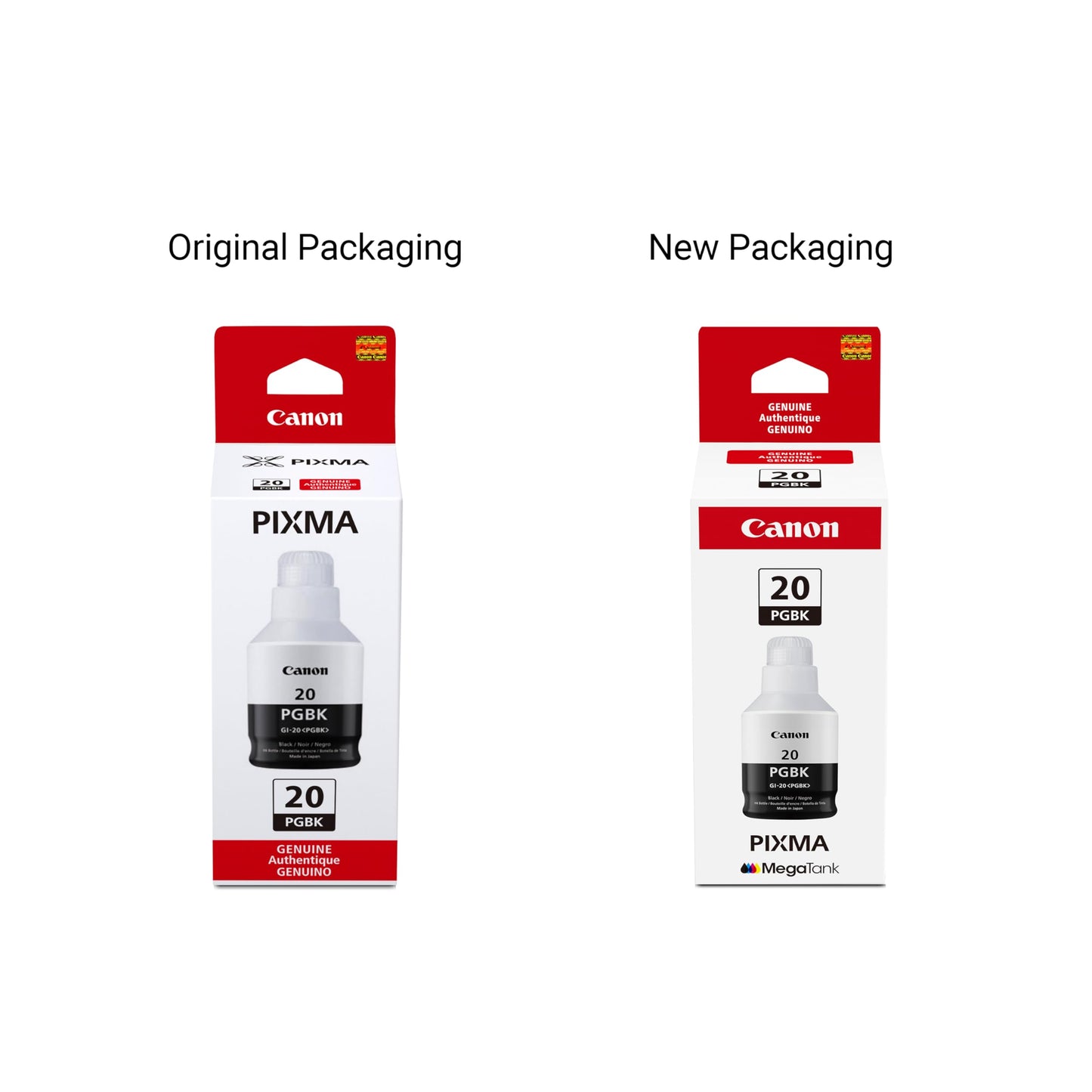 Canon GI-20 Genuine PGBK Ink Bottle, Compatible to PIXMA G6020 and G5020 MegaTank Printers