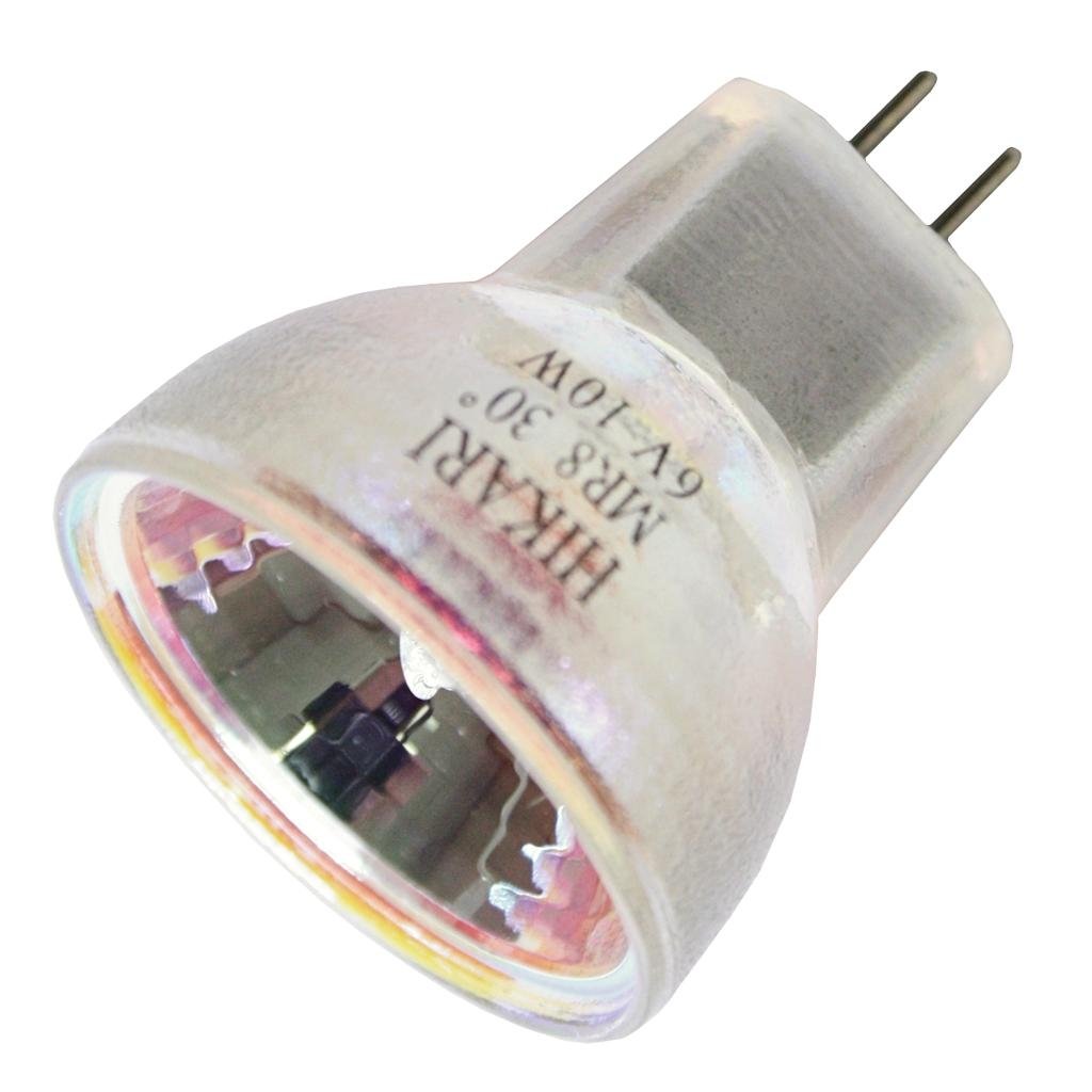 Hikari MR8610 MR8 Wide Angle 10W Halogen 6V Flood Bulb Bi-Pin Base (For Fiber Optics)