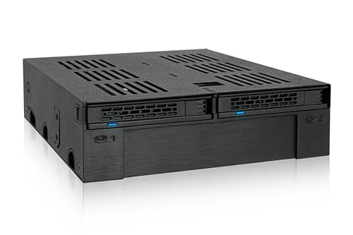 ICY DOCK 2 Bay 2.5 SAS/SATA HDD/SSD Mobile Rack + 3.5" Slot for External 5.25" Bay | ExpressCage MB322SP-B