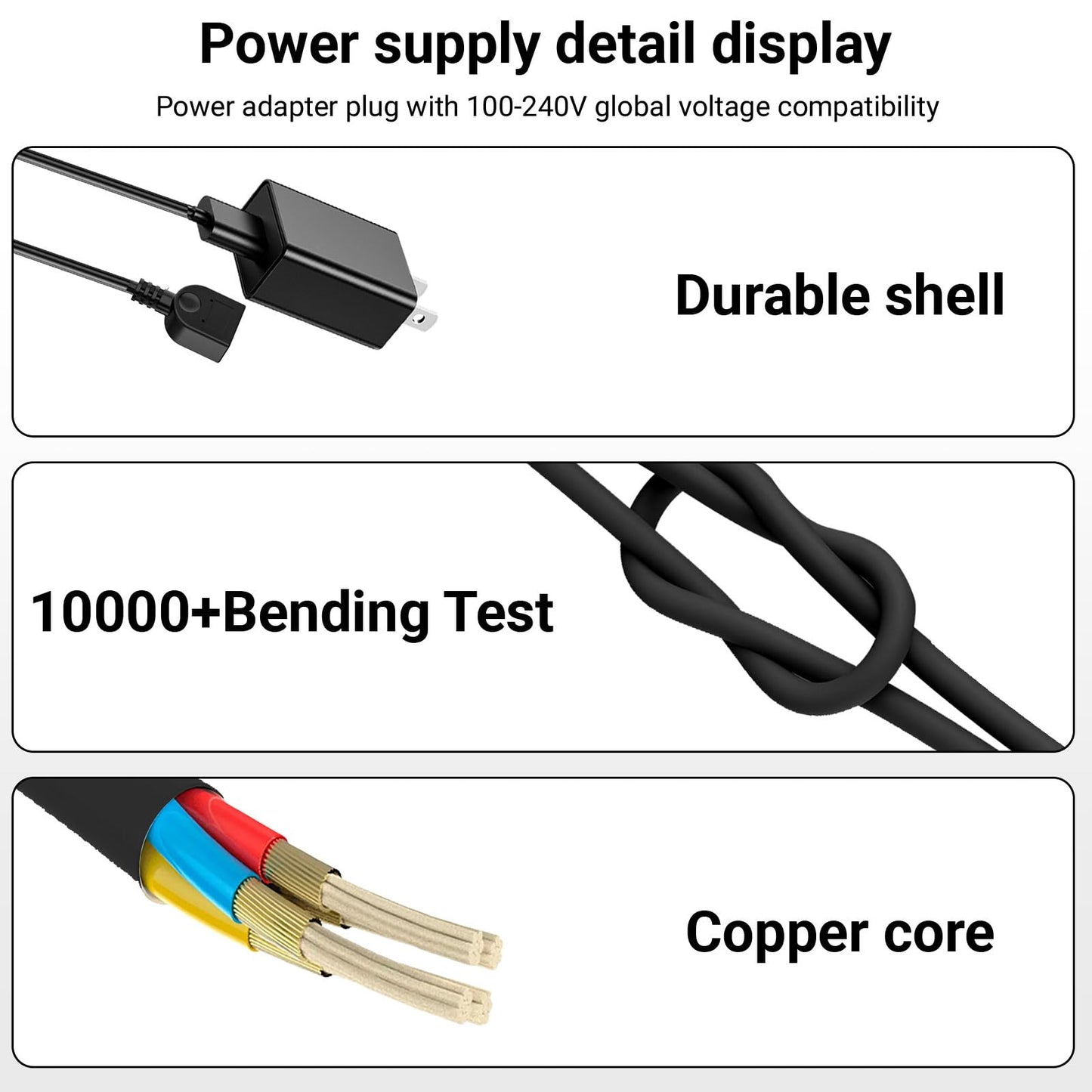 OatXtorpor 5V2A 9.8Ft Heated Vest Jacket USB Charger Pants Coat, USB Wall Charging Cord Connection Cables, Plug Power Supply with Male USB Plug