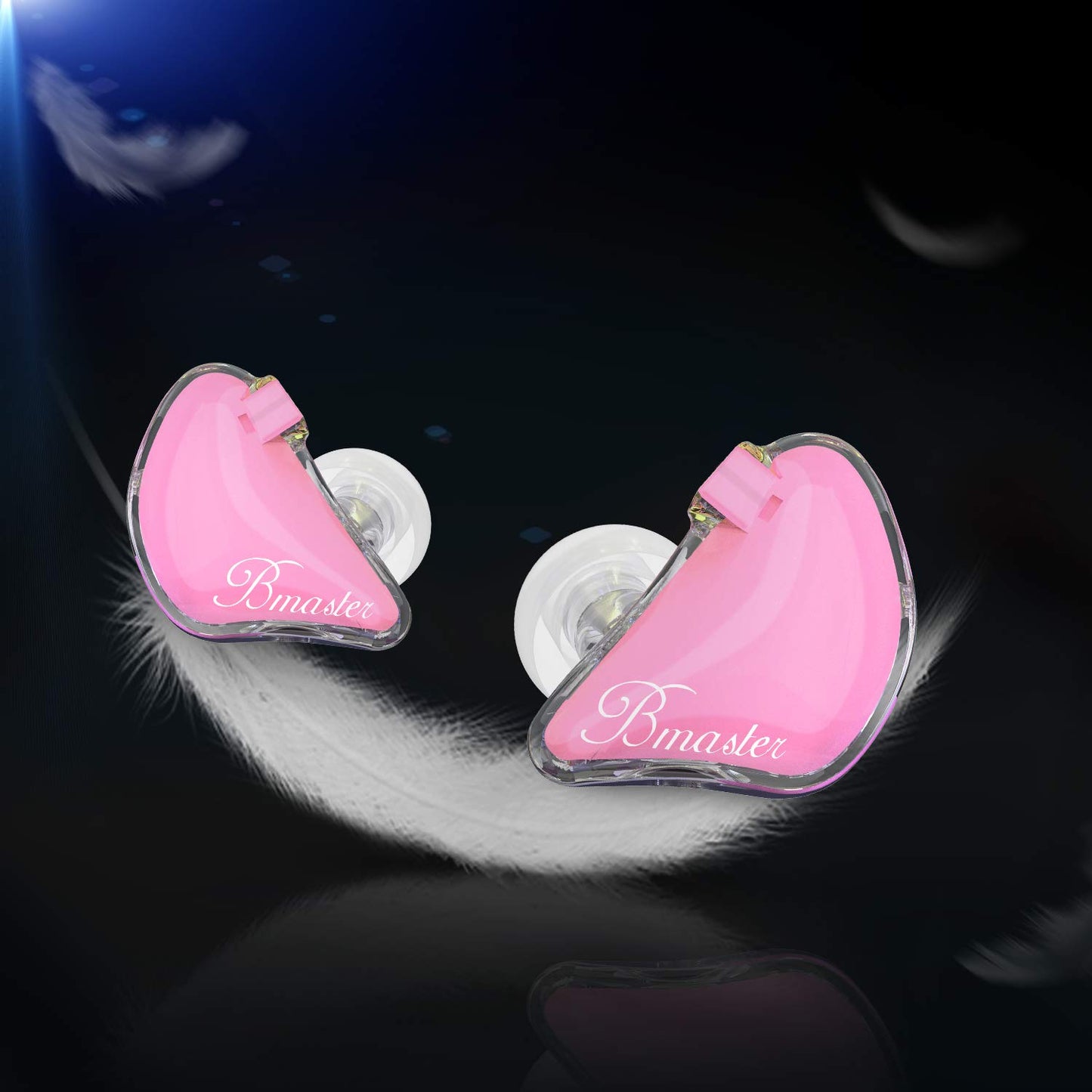 BASN Bmaster in Ear Monitor Headphones Triple Driver Earphones with Two Detachable MMCX Cable Fit in Ear Suitable for Audio Musician Drummer(Pink)