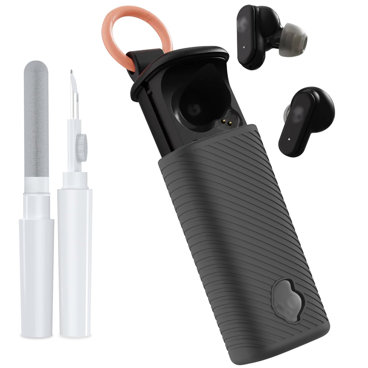 POZCIS for Skullcandy Dime Evo Case Cover, Soft Silicone Protective Earbuds Case, Only Compatible with Skullcandy Dime Evo with Cleaner Kit