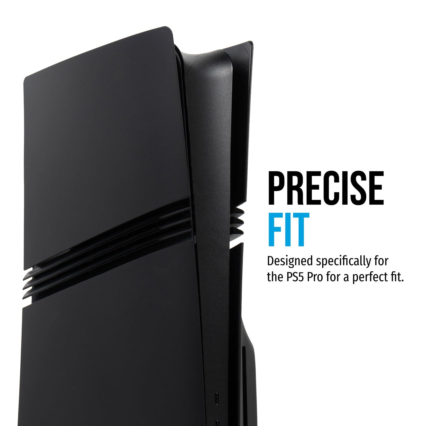 Glistco Black Plates Replacement Shell Compatible with PS5 Pro - Cover Plates for PS5 Pro Disc Edition (Matte Black)