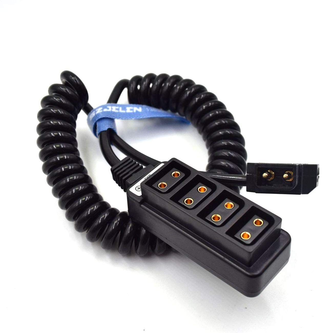 SZJELEN D-tap to Dtap Splitter Female P-tap Splitter Coiled Adapter Cable for Photography Power/Anton Bauer V-Mount Battery (Spring Line)