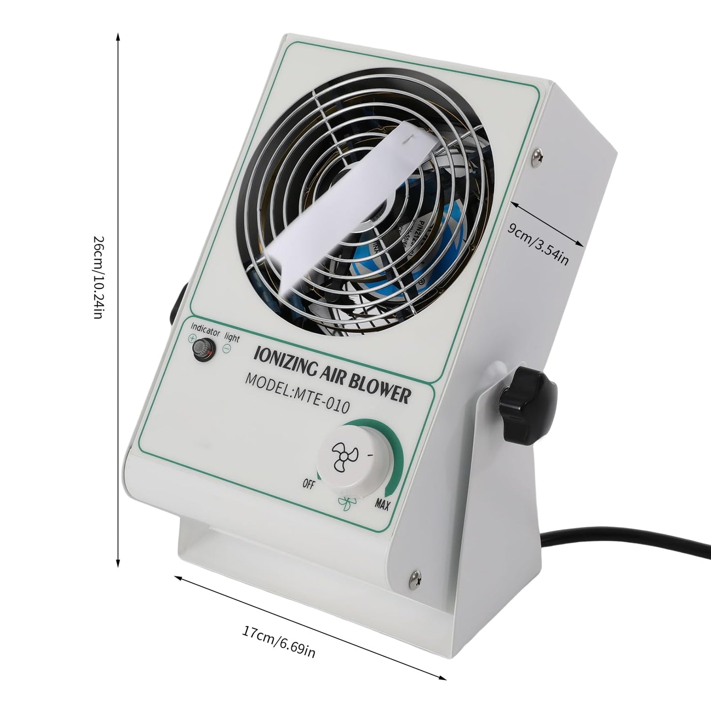 Pyroarle 110V Ionizing Air Blower, ESD Ionizer Fan Desktop Static Eliminator Electrostatic Discharge Fan for Households, Production Lines