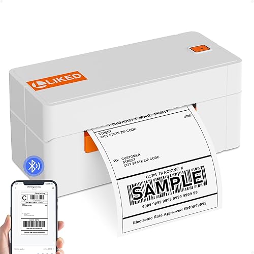 L LIKED Wireless Thermal Label Printer 4x6 - Bluetooth WiFi Shipping Label Printer for Small Business, Long-Life Print Head (Over 650,000 4x6 Labels)