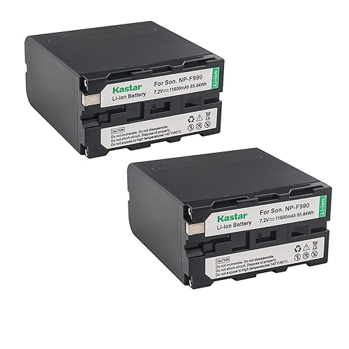 Kastar NP-F990 Battery 2 Pack, 7.2V 11600mAh Replacement for NP-F975 NP-F970 NP-F960 NP-F950 NP-F930 NP-F770 NP-F750 NP-F730 NP-F570 NP-F550 NP-F530