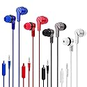 UrbanX Set of 4 R2 Wired in-Ear Headphones with Mic for Motorola Moto G Play (2021) with Tangle-Free Cord, Noise Isolating Earphones, Deep Bass…