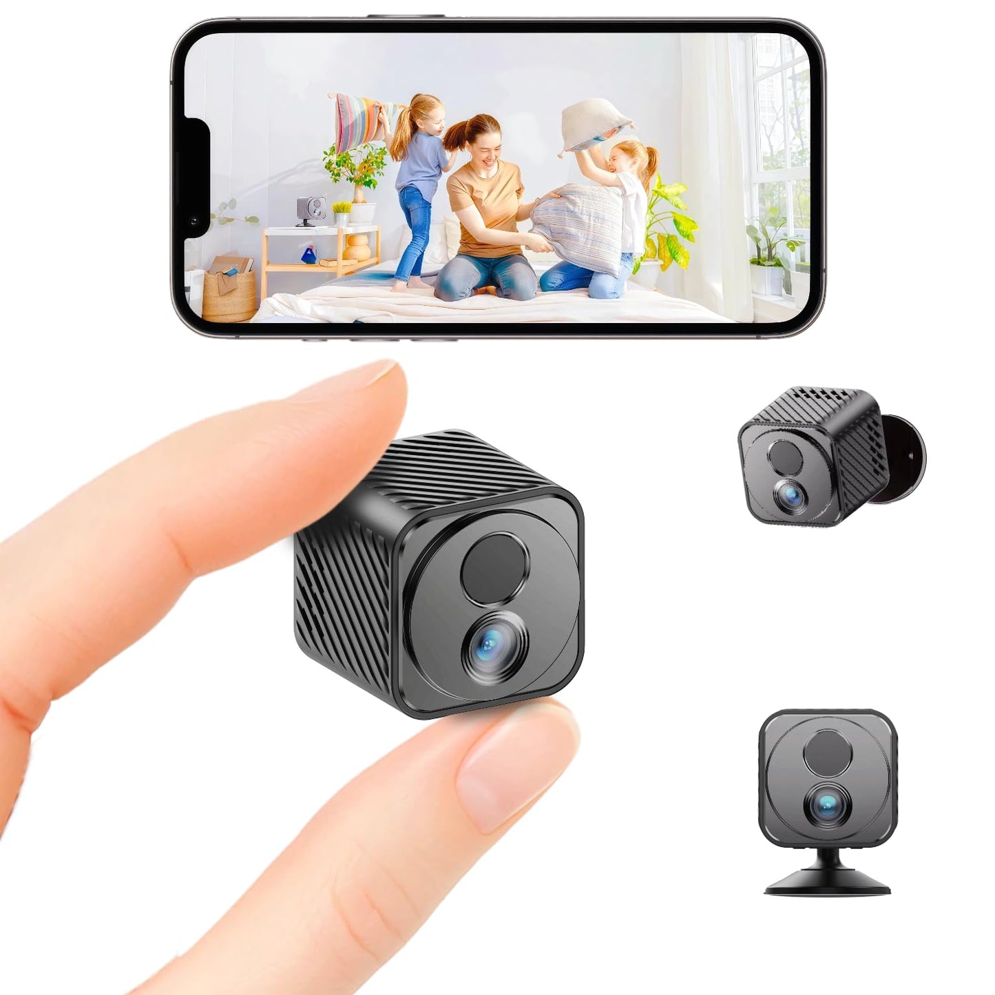 Upgraded Mini Camera 30-Day Battery Life, Wireless Hidden Camera 1080P HD with AI Motion Detection, Auto Night Vision, WiFi Pet, Baby Monitor, Nanny