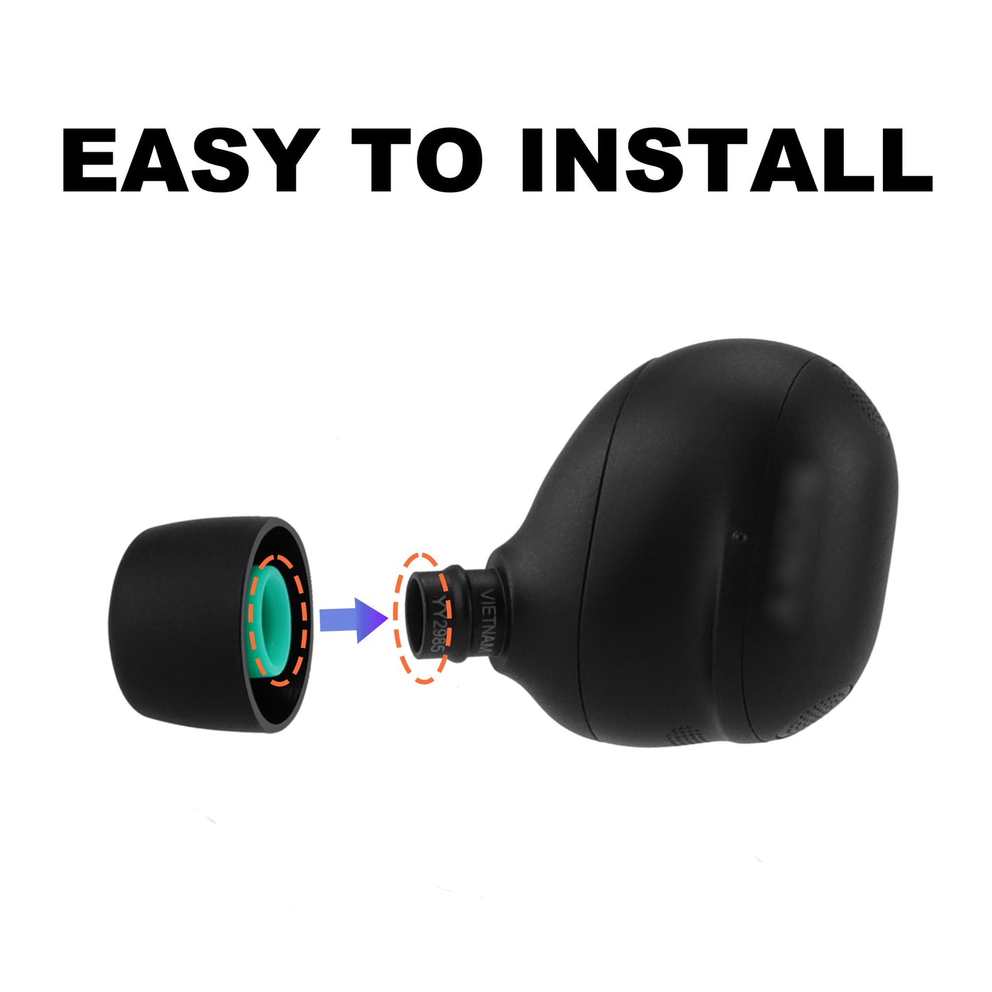 XMTYAN Replacement Ear Tips Compatible with Sony WF-1000XM6, Soft Silicone Eartips with Portable Storage Box (8, Black, XS/S/M/L)