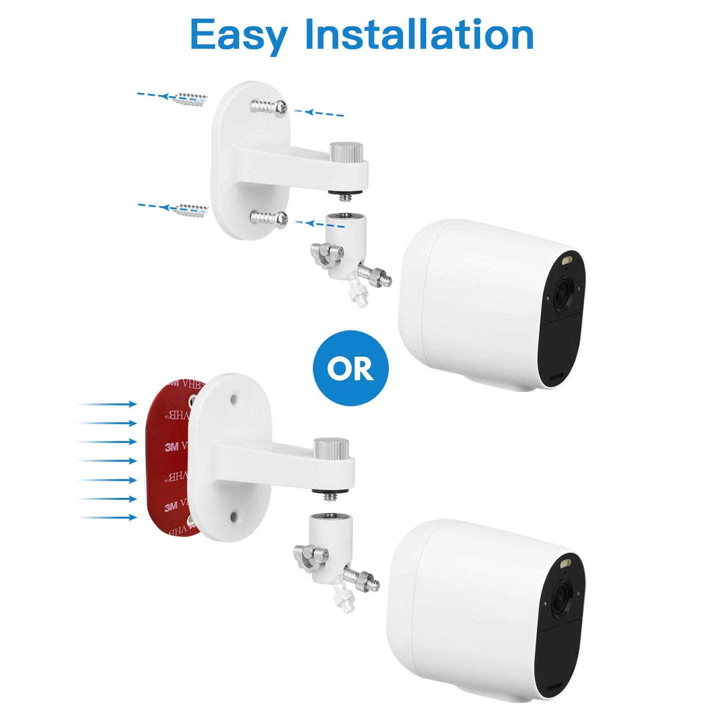 2Pack Security Wall Mount for Arlo Pro/Pro2/Pro3/Pro4/Ultra/Ultra2/Essential Spotlight Camera, Adjustable Indoor/Outdoor Mounting Bracket for Your