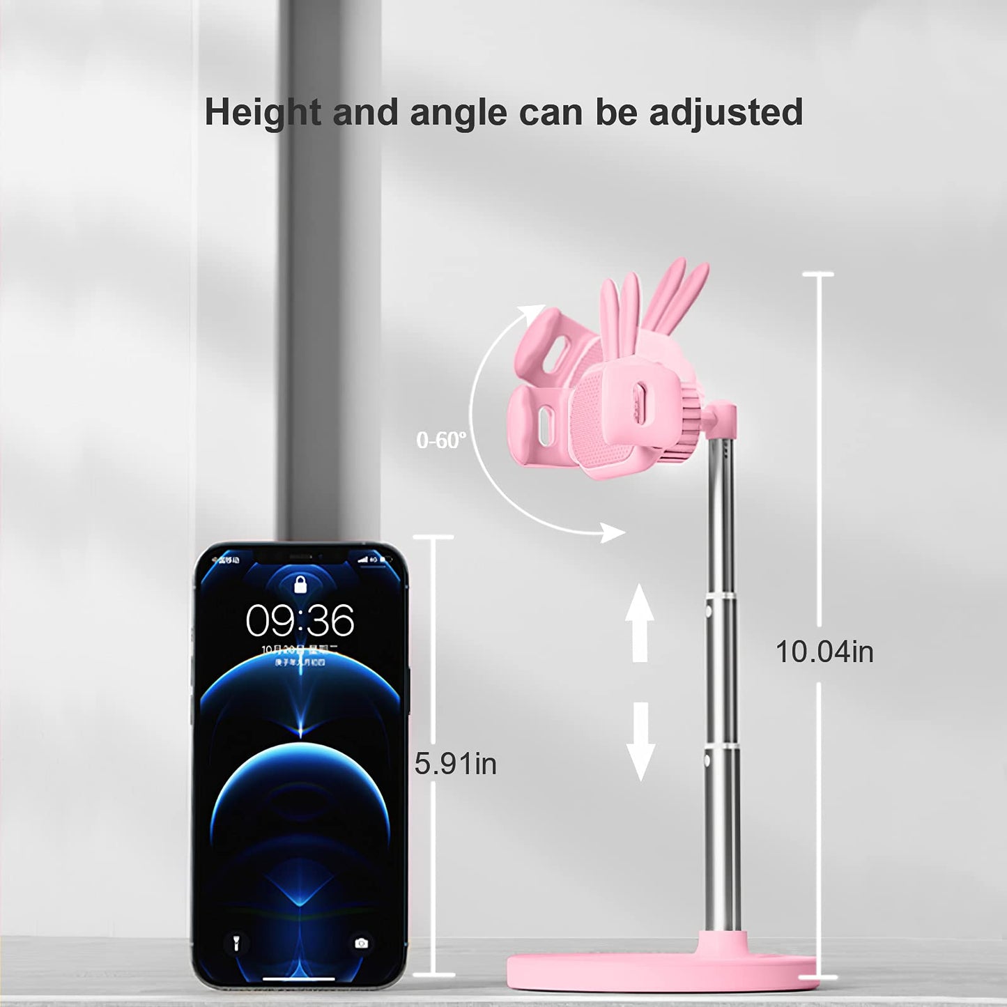 OATSBASF Cute Chat Stand, Angle Height Adjustable Cell Phone Stand for Desk, Kawaii Phone Holder Stand for Recording, Compatible with iPhone, All