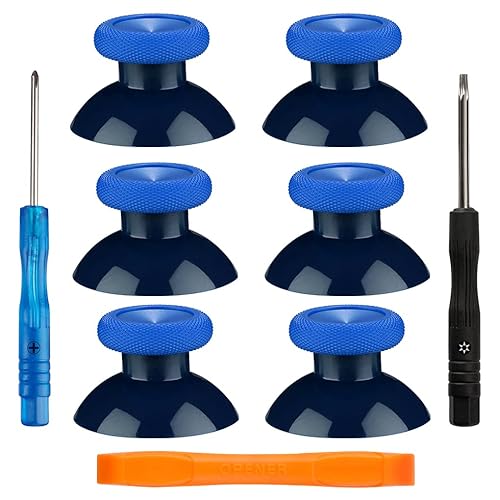 TOMSIN Replacement Thumbsticks for Xbox One Controllers, Original Joysticks for Xbox One S (6 Pcs) (Blue)