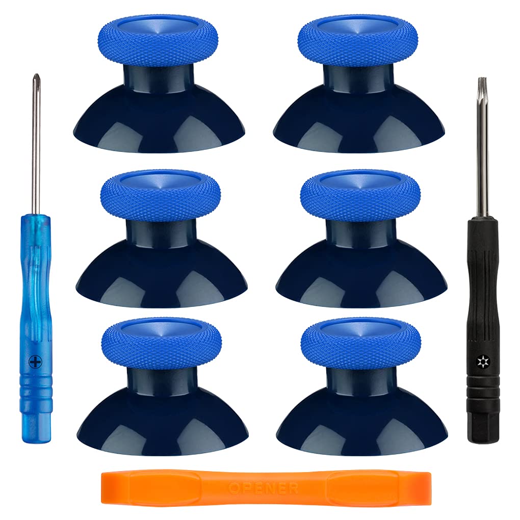 TOMSIN Replacement Thumbsticks for Xbox One Controllers, Original Joysticks for Xbox One S (6 Pcs) (Blue)