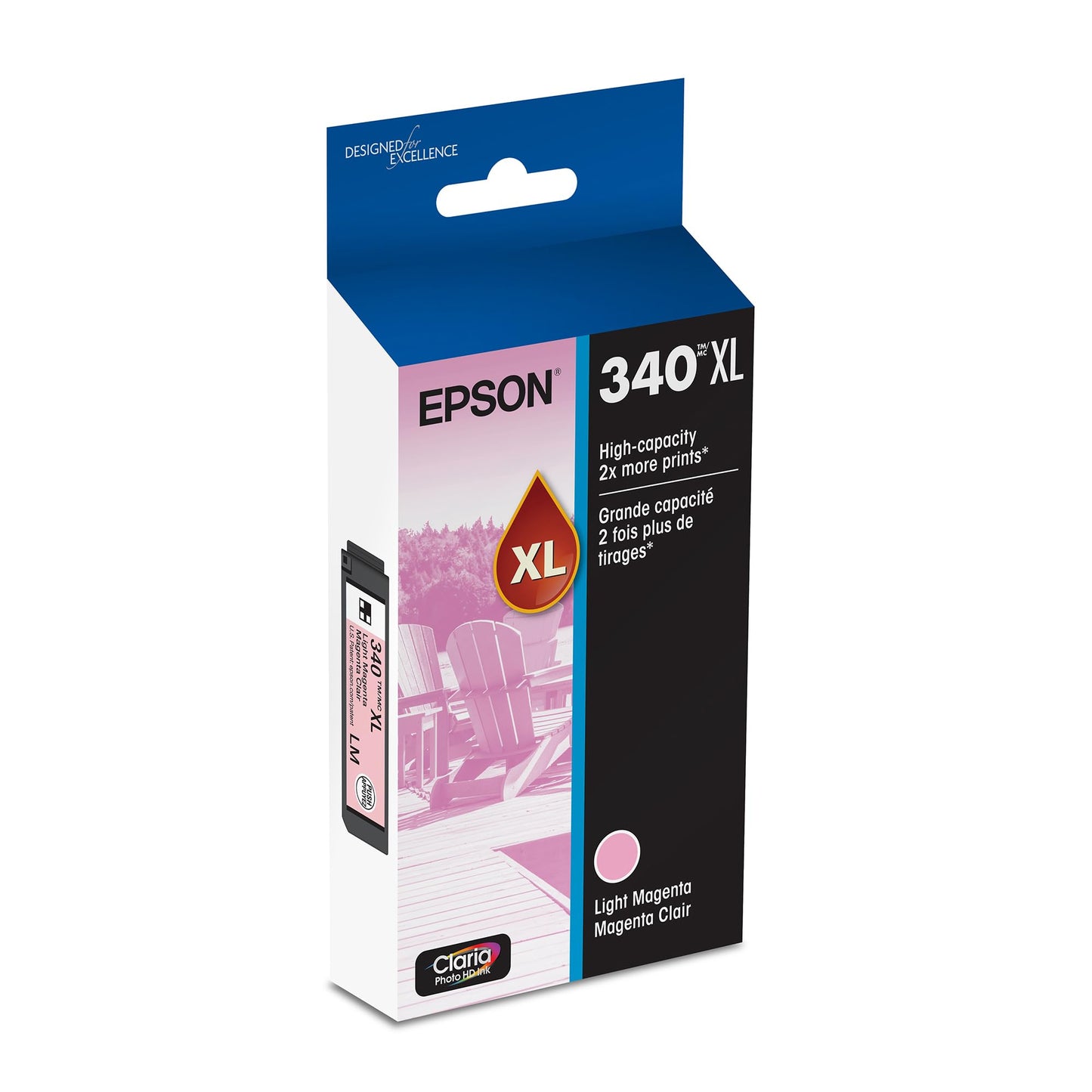 Epson 340 Claria Photo HD Ink High Capacity Light Magenta Cartridge (T340XL620-S) Works with Expression XP-8800