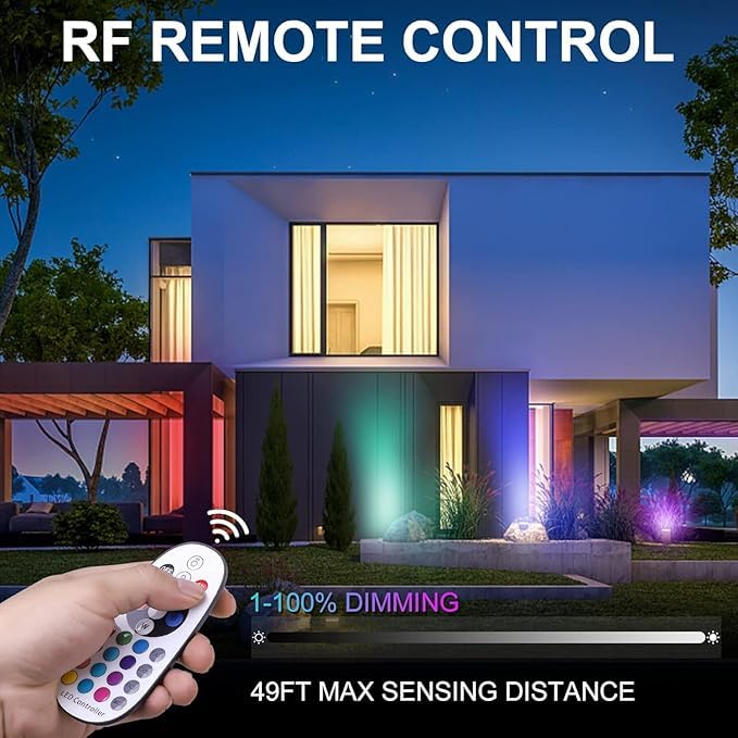 EAGLOD 5W Led RGBW Outdoor Landscape Lights,Color Changing Landscape Lighting for Halloween,Christimas Lighting,12V~24V AC/DC 16 Color Spotlight