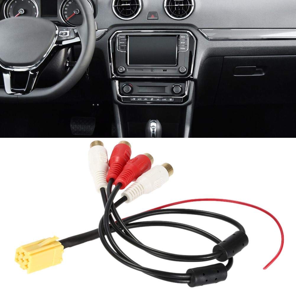 Dweekiy 6 Pin ISO Aux Adapter, Mini, RCA, Auxiliary, Male to Female