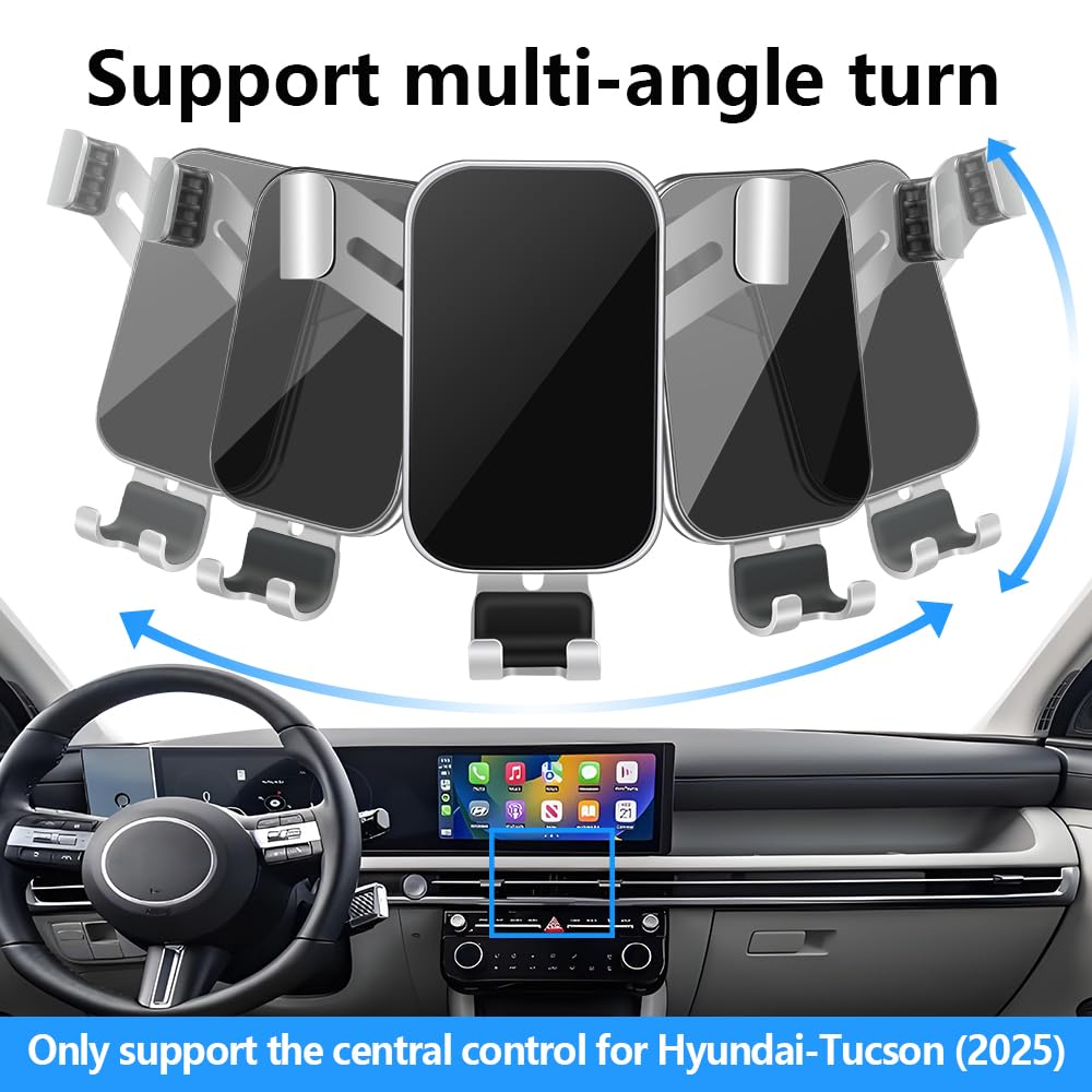 LUNQIN Car Phone Holder for Hyundai Tucson 2025 2026 and Hyundai Santa Cruz 2025 2026 Auto Interior Accessories Best Cell Phones Mount Cellphone