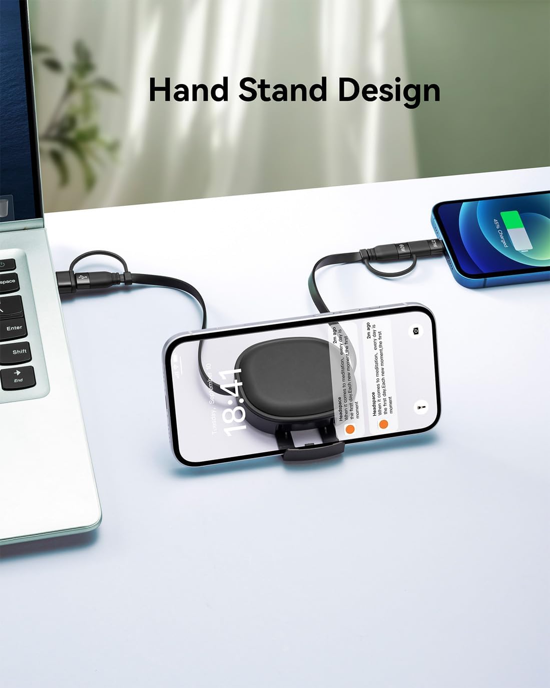 Multi Charging Cable, 2Pack 5 in 1 Retractable Lightning Charger Cable 60W USB C to USB C Fast Charging,Multiple USBC Cord Multi Car Charger