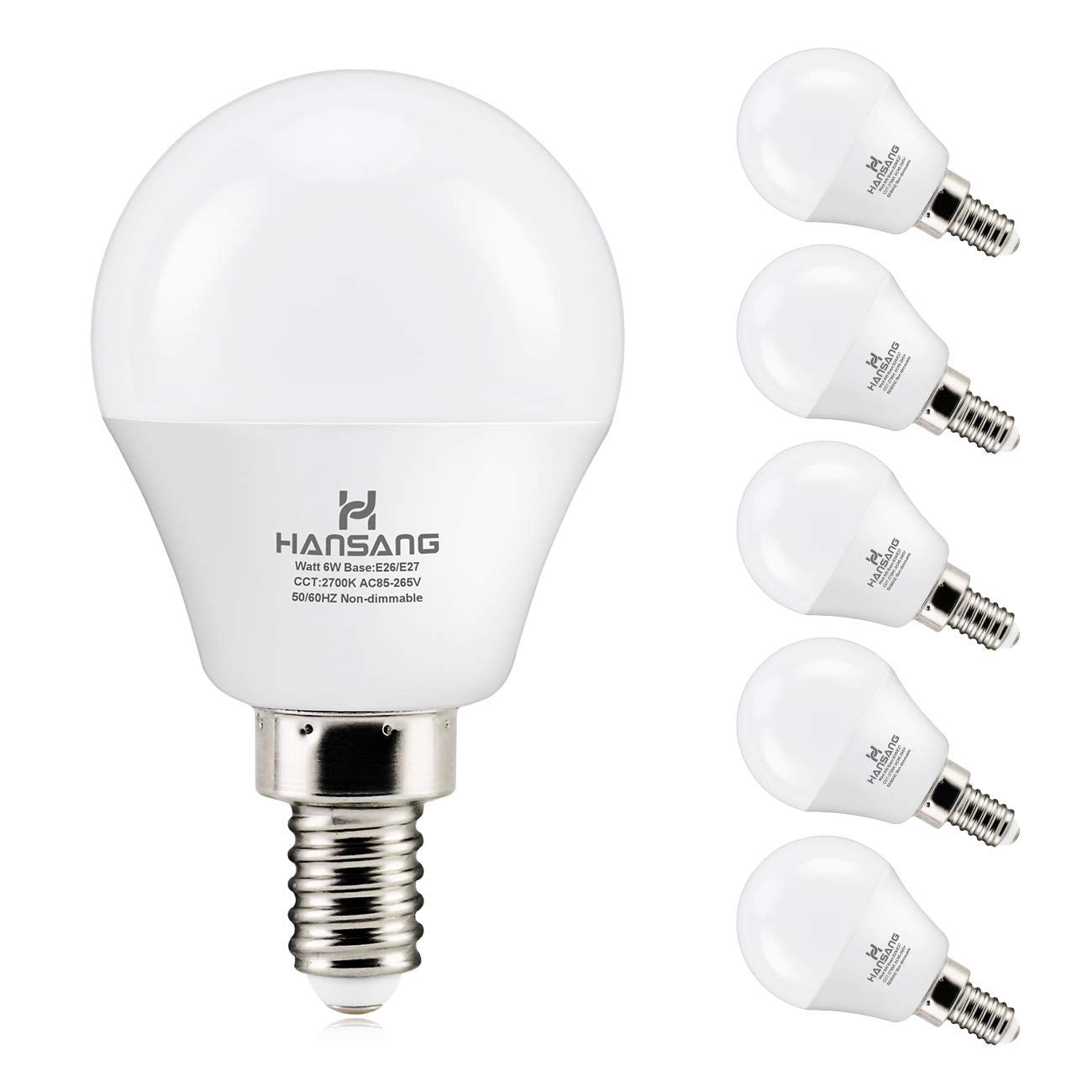 hansang E12 LED Bulb 60W Equivalent Candelabra Light Bulbs 2700K Warm White