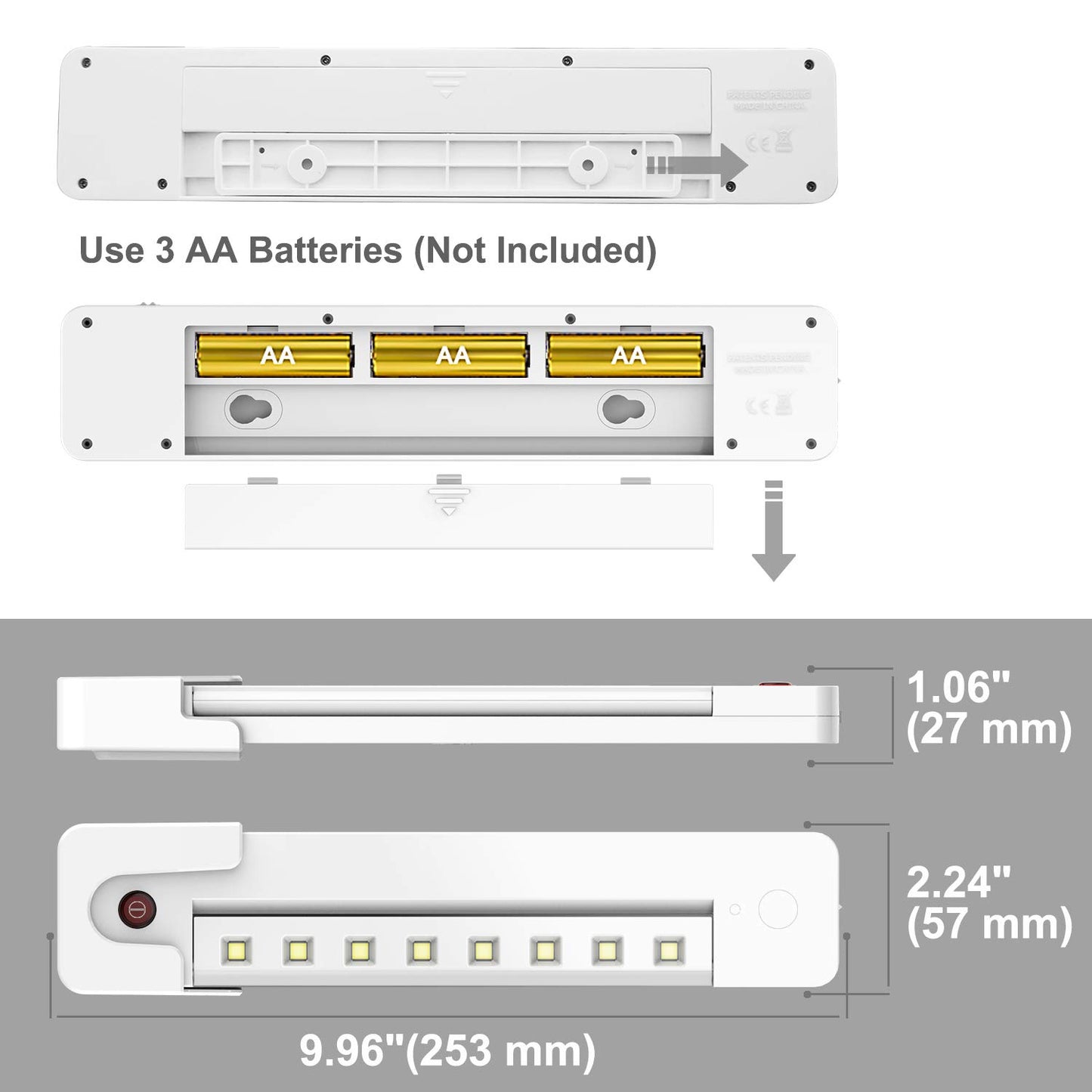 BIGLIGHT Under Counter Light Battery Operated, Dimmable Closet Light with Remote and Timer, Wireless Under Cabinet Lighting, Stick on Lights