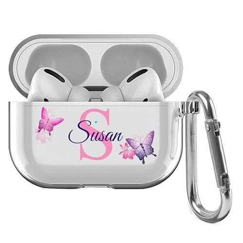 IKPYTREE Custom Name & Initial Crystal Clear Case for AirPods 4th Generation Pro/Pro 2 and 3rd Generation?Thin Shockproof Protective Customized