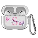 IKPYTREE Custom Name & Initial Crystal Clear Case for AirPods 4th Generation Pro/Pro 2 and 3rd Generation?Thin Shockproof Protective Customized