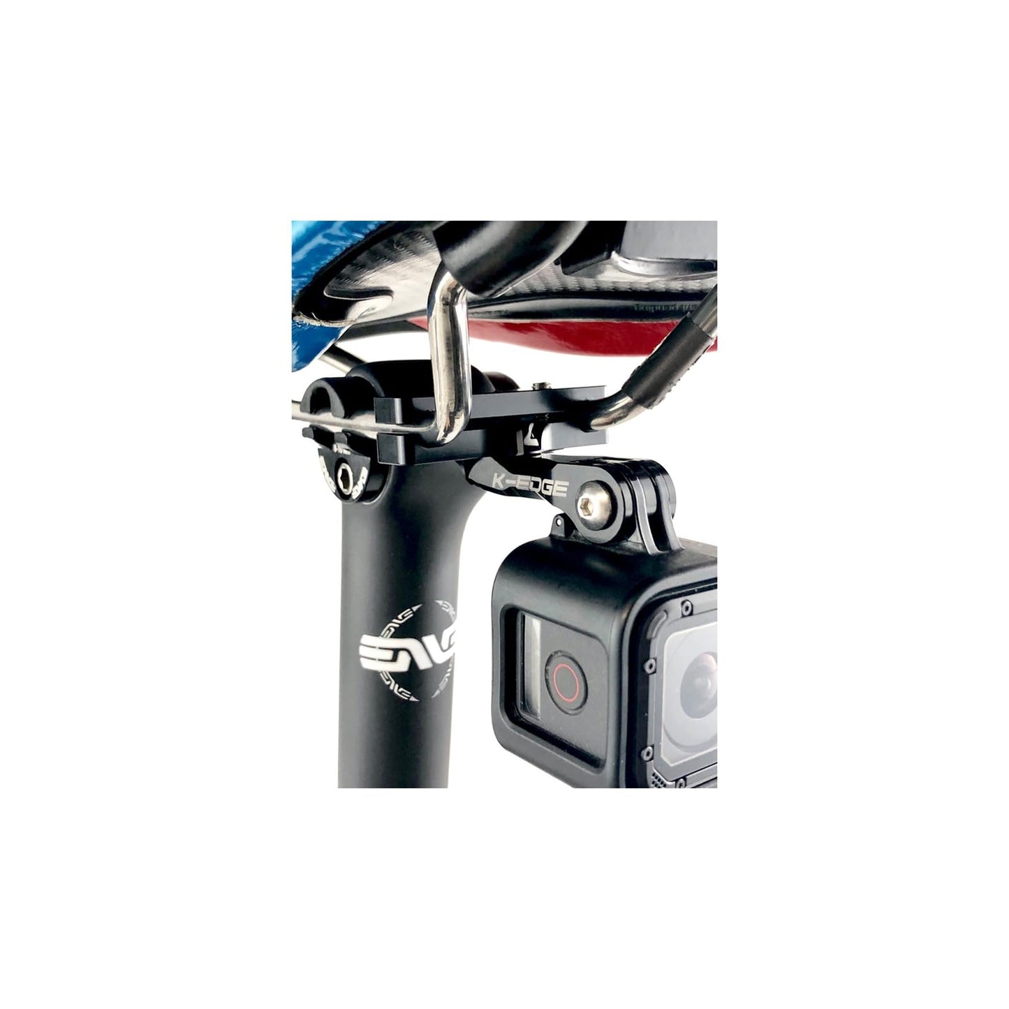 K-Edge | Go Big Saddle Rail Mount | for GoPro, Garmin and Shimano Cameras | Black Anodize