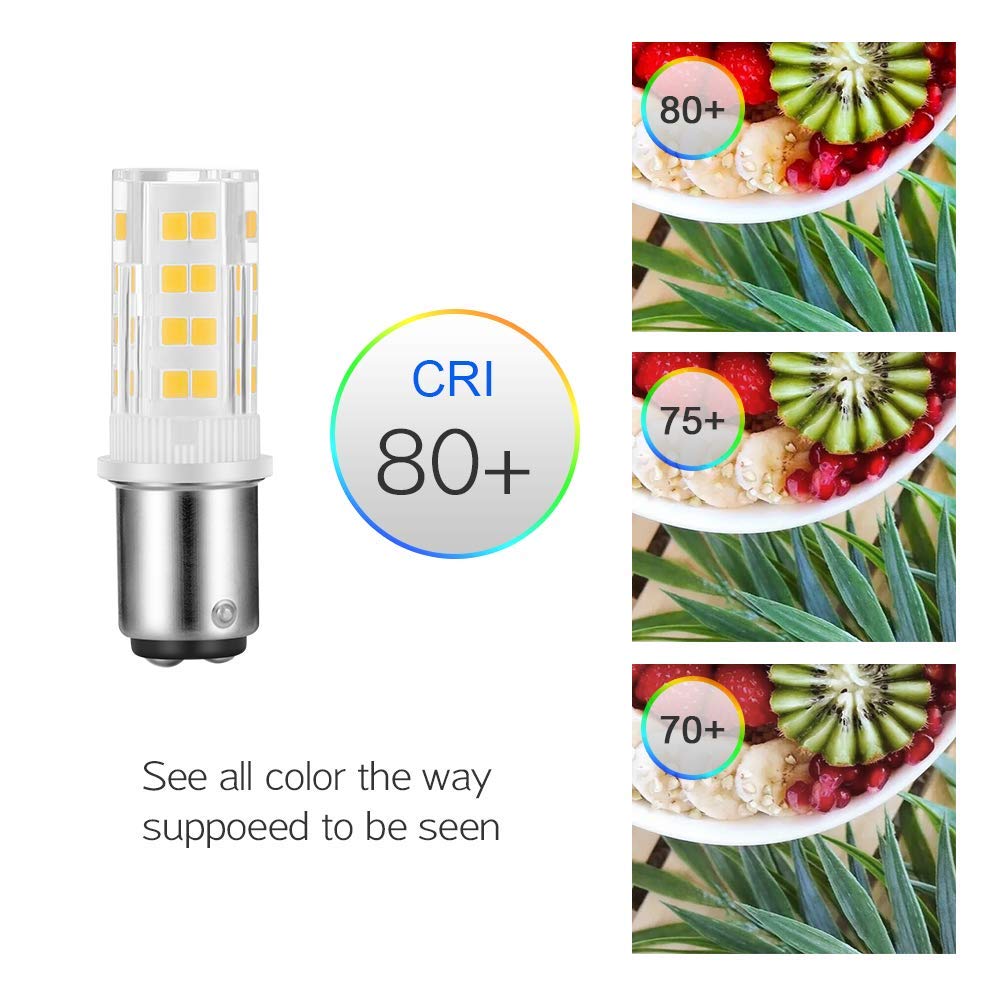 X-Molin 2-Pack Sewing Machine Light Bulb Double Contact Warm White 2700-3000K 15T7DC Base Replacement for Singer/Kenmore Sewing Machine 120V 3.5W LED