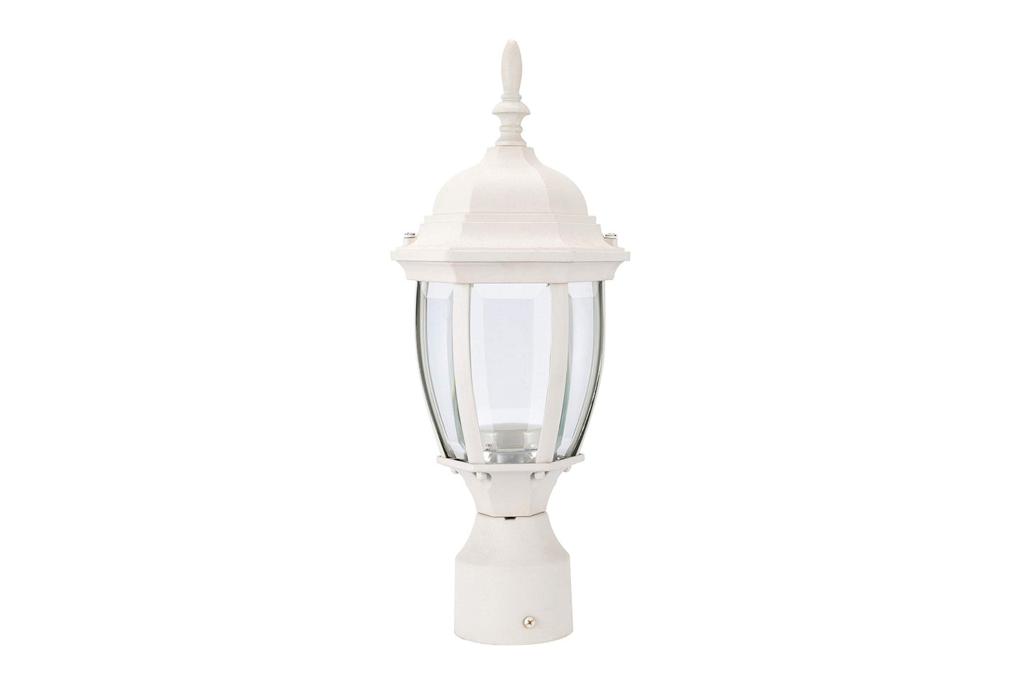 LIT-PaTH LED Outdoor Post Light, 15.6'' Aluminum Waterproof Pole Lantern, 5000K Daylight, 9.5W 800LM, Outside Lamp Post for Yard Driveway Patio, White