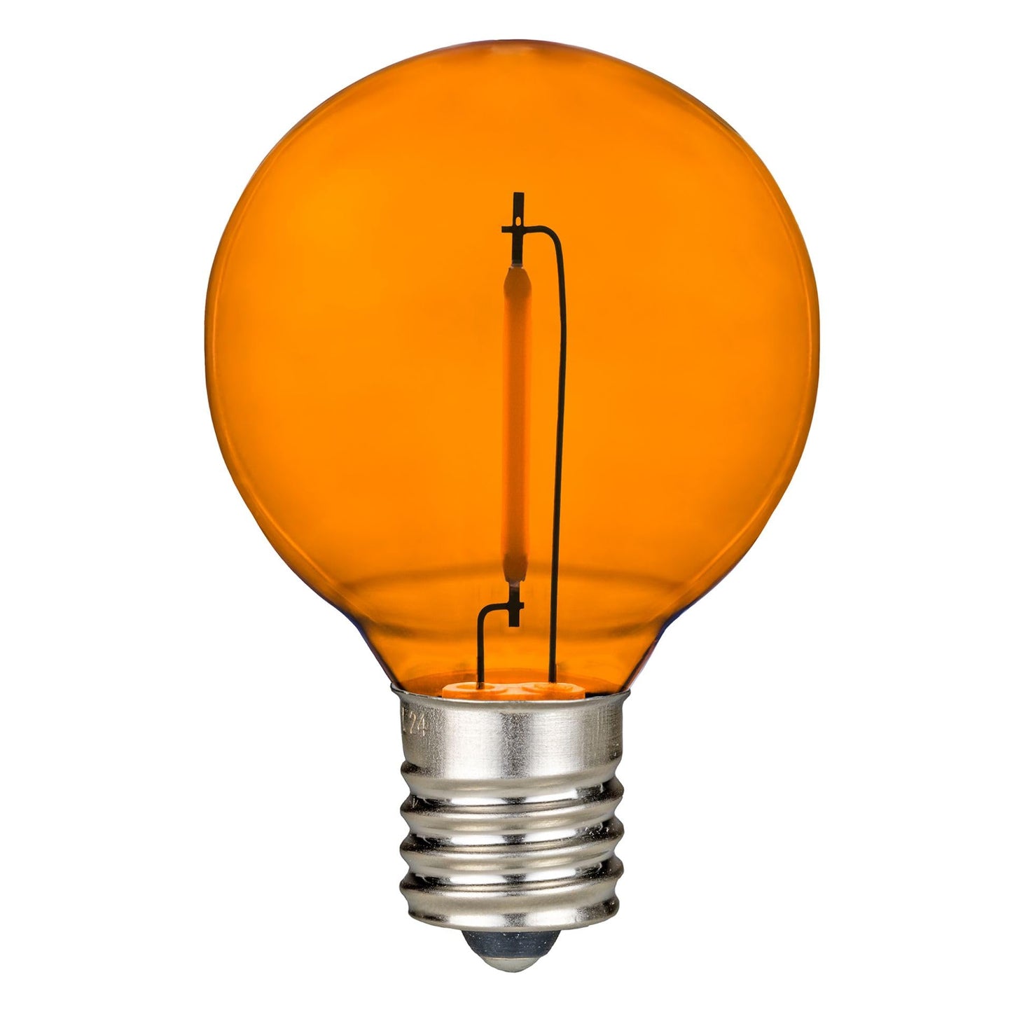 Novelty Lights 25 Pack Orange G40 LED Filament String Light Bulbs, E12