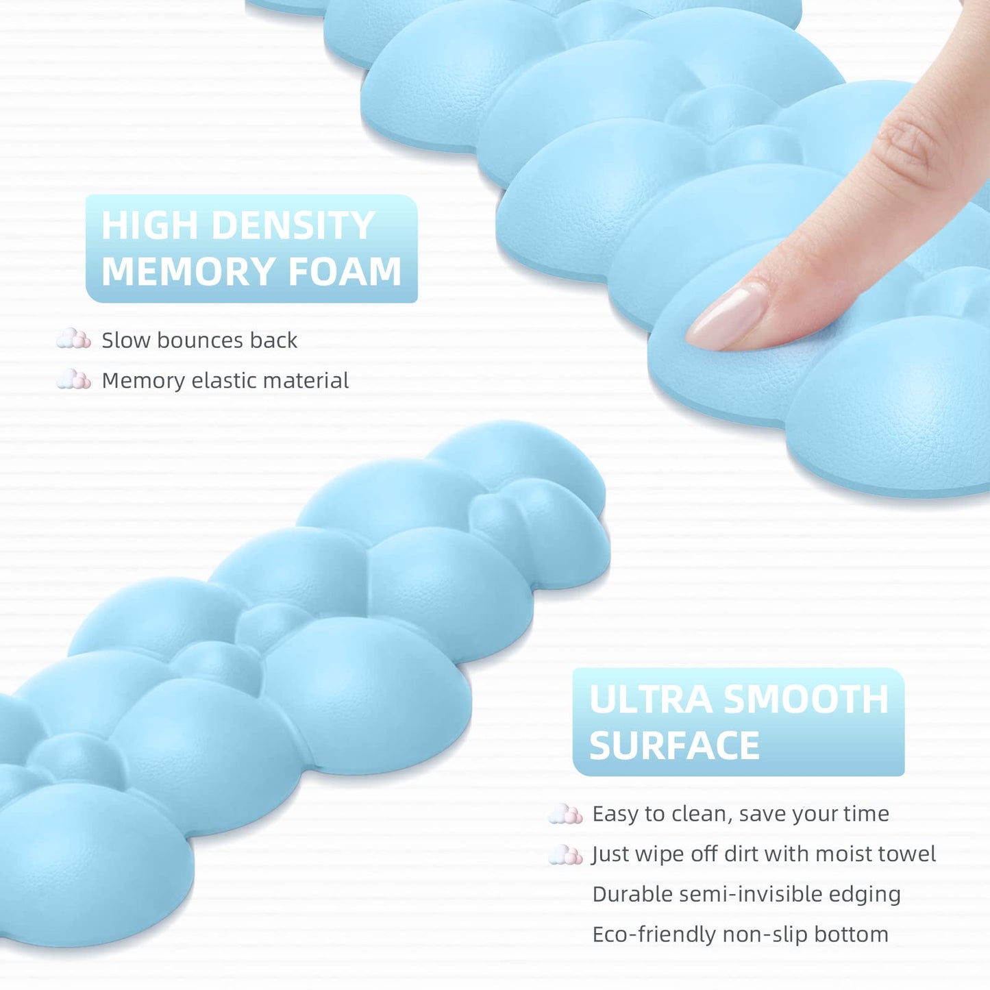 Keyboard Wrist Rest and Mouse Pad with Wrist Support, Ergonomic Gel Wrist Rest for Computer Keyboard and Mouse Pad + Coaster Set, Perfect for Home