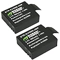 Wasabi Power Battery (2-Pack) for 1080P and 4K Action Cameras (Compatible with Crosstour, FITFORT, DBPower, AKASO, Aokon, Campark, DMYCO, HEIHEI