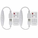 Clearhill 2Pcs 5V 2A USB Dimmer Switch with Male and Female USB Connectors,Remote Control,6-Speed Dimming,ON-Off Function,22AWG Wire,60s delay Off,for
