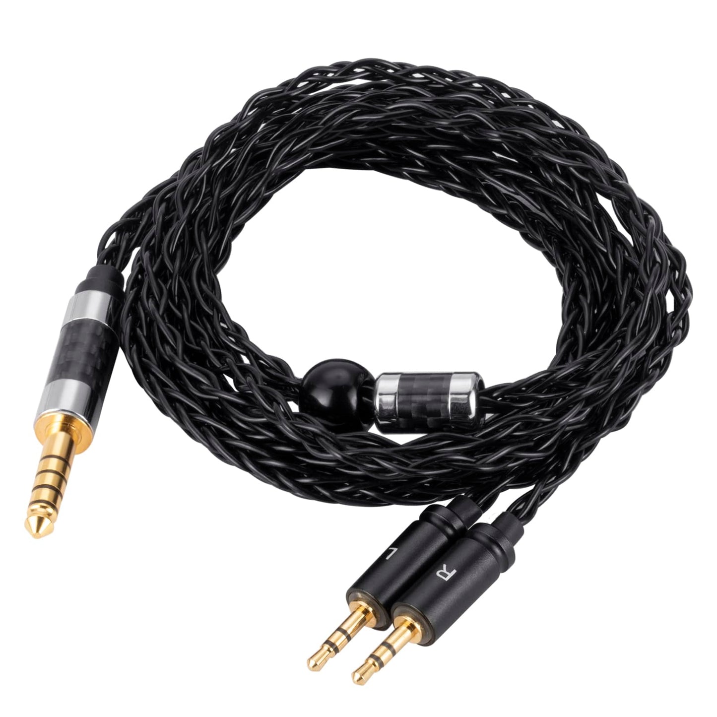 UNCLE LIGHT 4.4mm Balanced to Dual 2.5mm Audiophile Cable, 8-Core OCC Silver-Plated Cable, Compatible with HE400S, HE-400i(2.5mm Plug Version)…