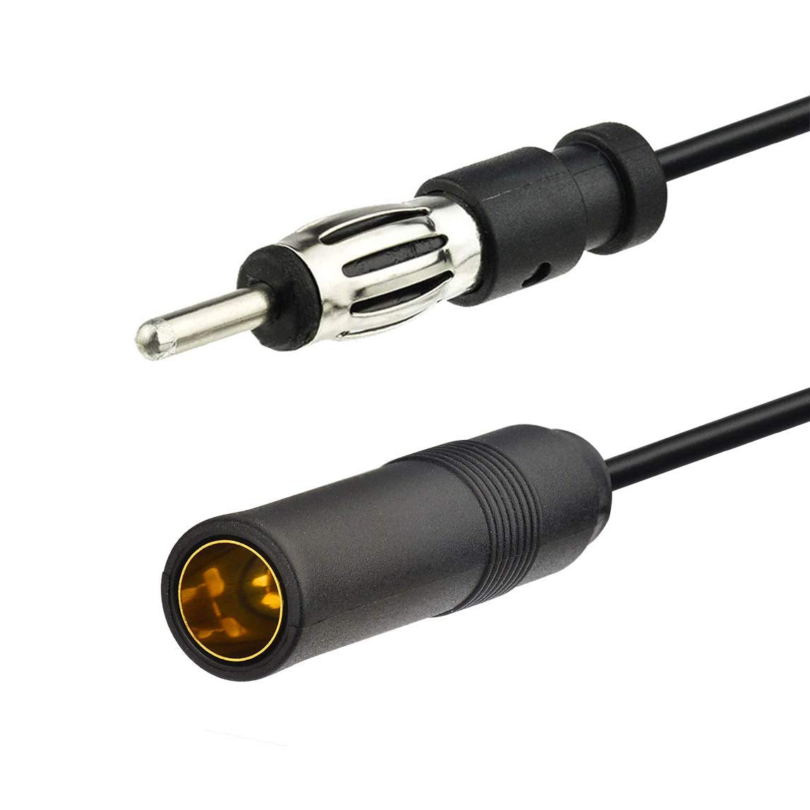 Bingfu Car FM AM Radio Antenna Extension Cable 6.5 feet / 2m Cord DIN Plug Connector Coaxial Cable for Vehicle Truck Car Stereo Head Unit CD Media