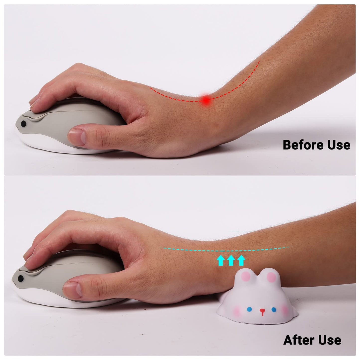 Small Wrist Rest Mouse Pad for Mouse, Mini Cute Ergonomic Cartoon Mousepad Memory Foam Design Animal Shape Wrist Support Pillow Rest Cushion Mat