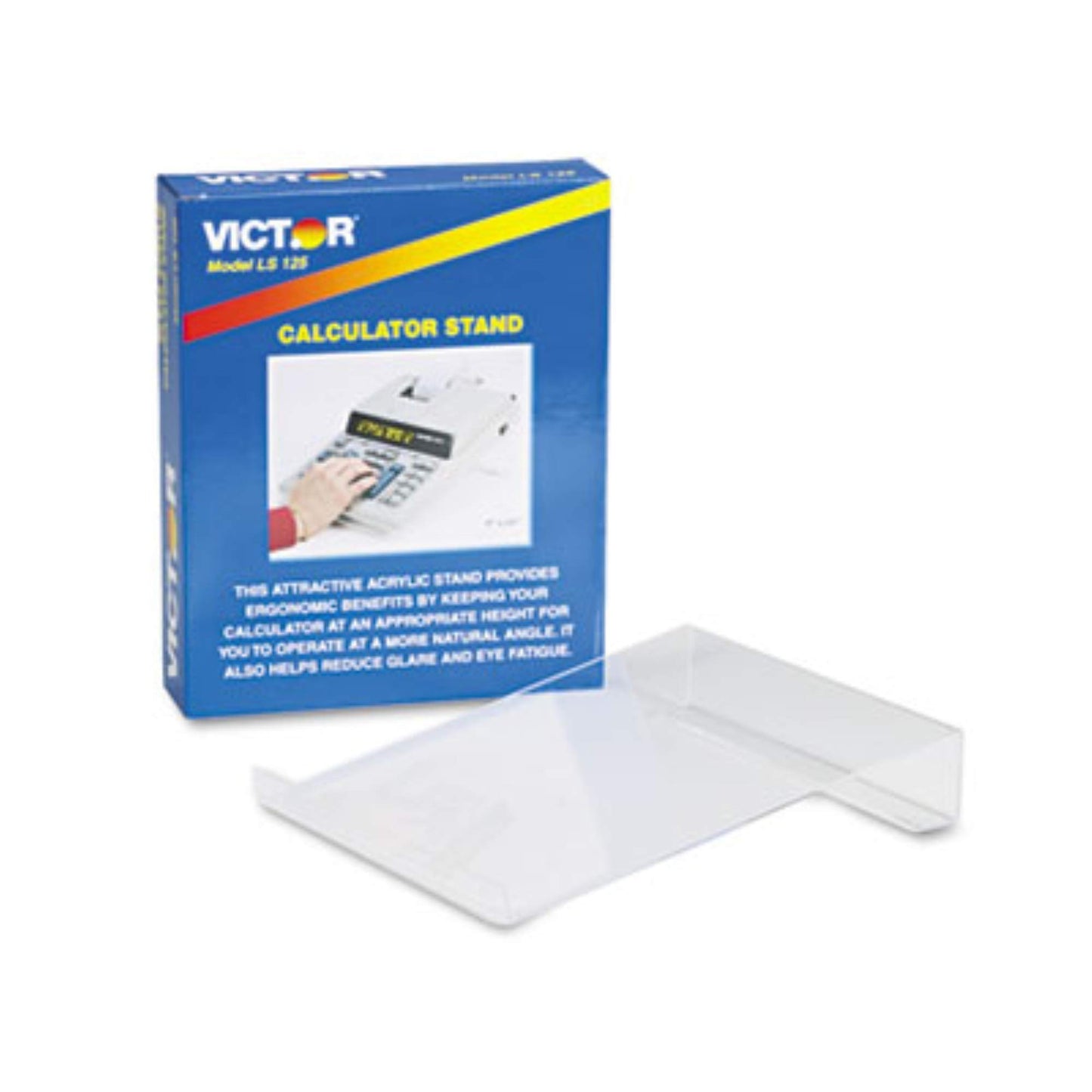 VICTOR LS125 Large Angled Acrylic Calculator Stand, 9 x 11 x 2, Clear