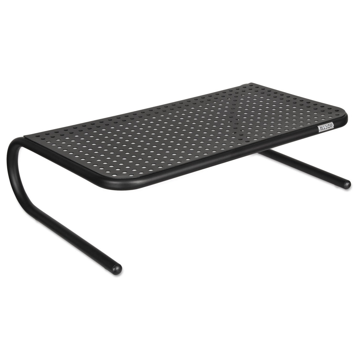 Allsop Large Metal Art Monitor Stand, 18-Inch Wide Platform Holds 50 lbs with Keyboard Storage Space - Black (30336)