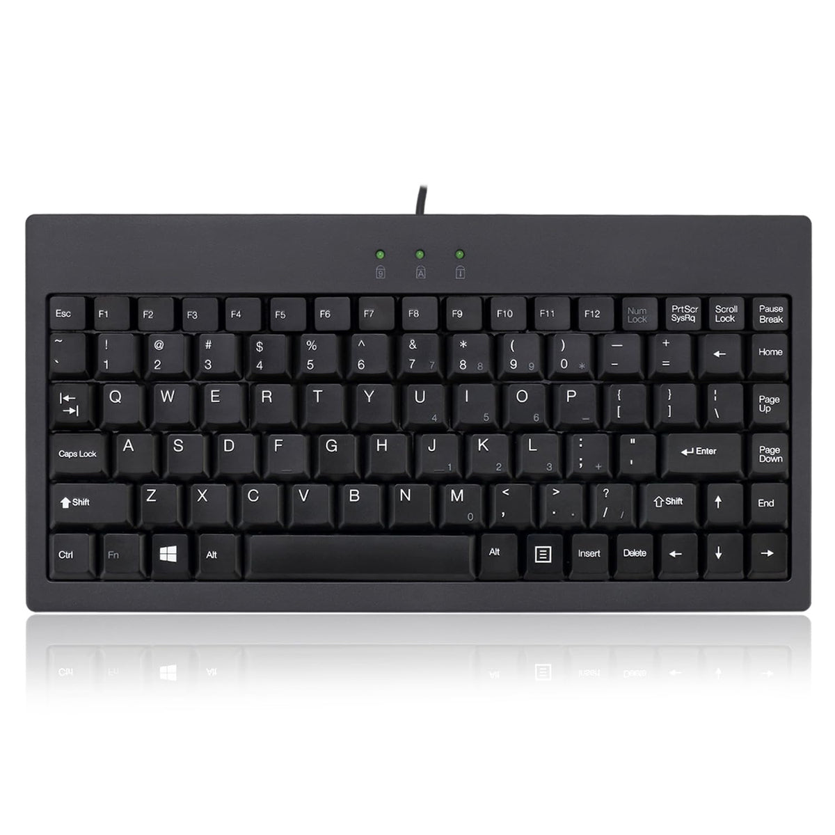 Adesso AKB-110B Mini Keyboard, Compact 87-Key, Black, USB/PS2 Connection