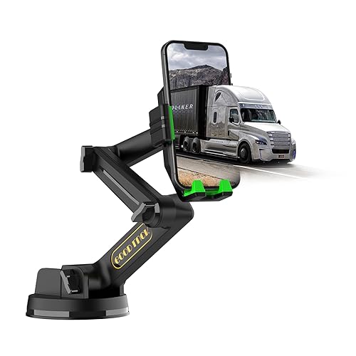 WUITIN Heavy Duty Phone Holder - Long Arm, Anti-Shake Suction Cup, Compatible with All Phones & Vehicles