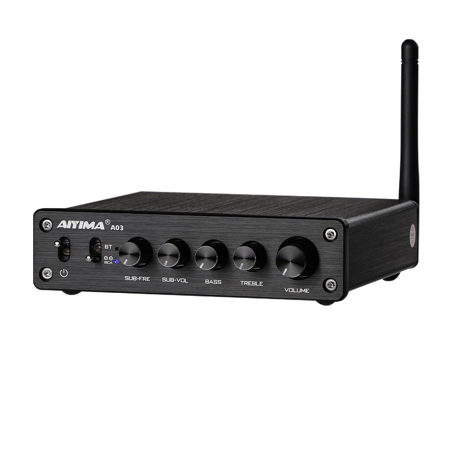 AIYIMA A03 2.1 Channel Class D Amplifier 50W * 2+100W TPA3116 Bluetooth Stereo Amp HiFi Power Amplifier with Power Adapter for Home Outdoor Passive