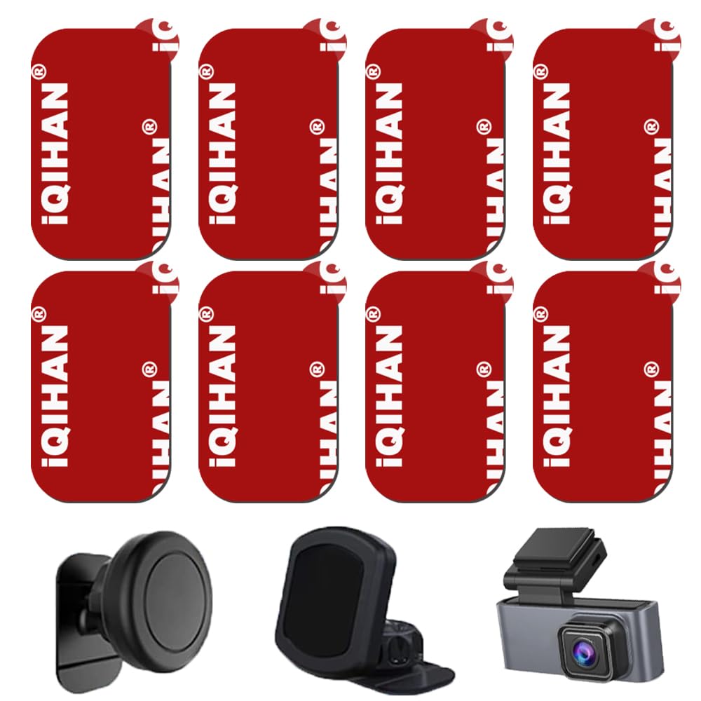 Adhesive Sticky Pads Replacement Mounting Tape, 8pcs Double-Sided Sticky Pads for Dashboard Magnetic Car Phone Holder Mount, Heavy Duty Sticker