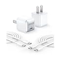 Anker USB C Charger Block, 20W PIQ 3.0 Compact Fast Charging for iPhone 17/16/15 and More Series, Galaxy, Pixel 4/3, iPad (2 Pack & 2 Cable)