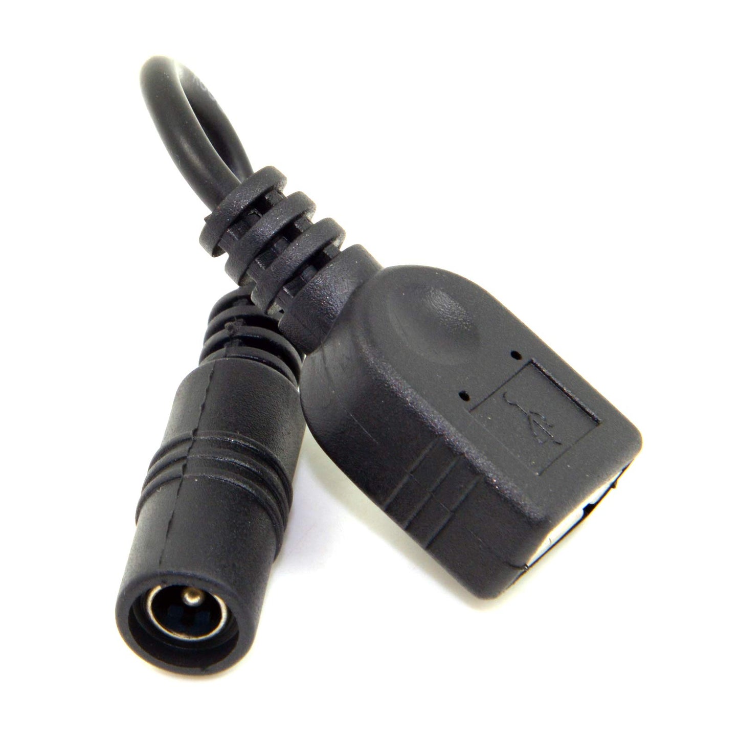 cablecc 5V USB Female to DC Power Jack 5.5 2.1mm Charge Adpter Cable for Cell Phone & Tablet